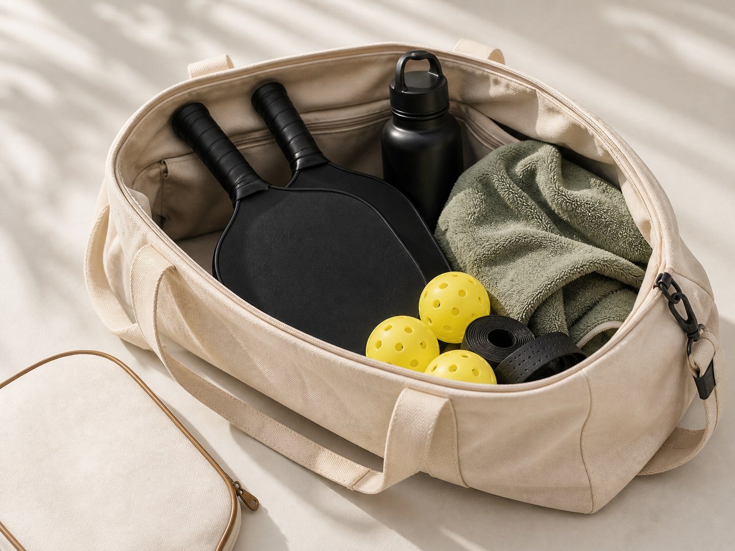 Court bag with pickleball essentials