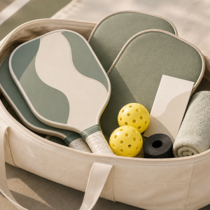 Open LNKR starter set bag with paddles and balls
